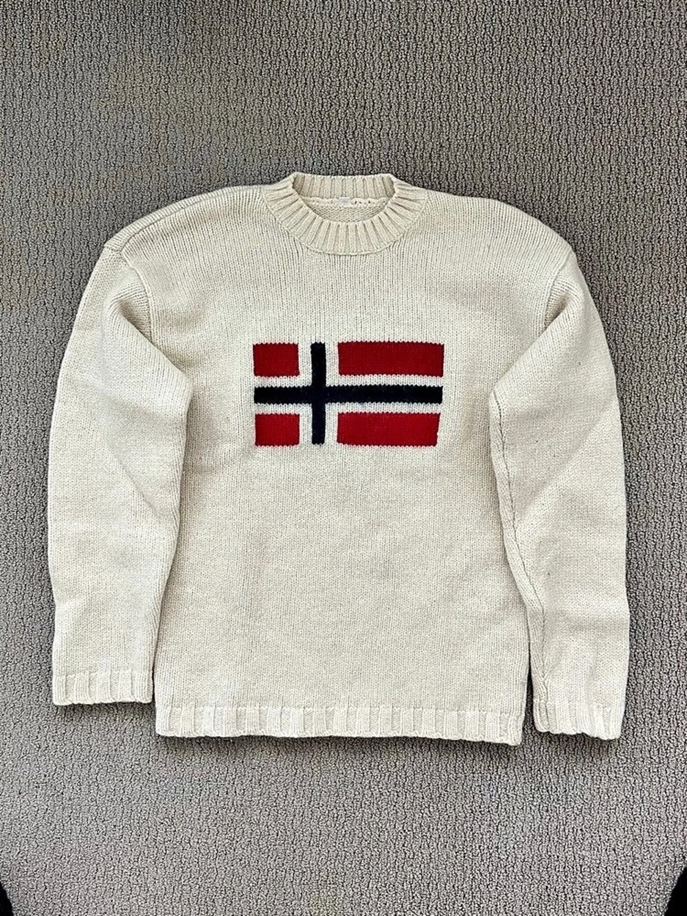 100% Wool Jumper Flag Crewneck Sweater